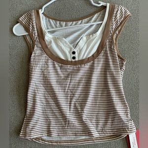 Striped Short Sleeve Top || ROMWE